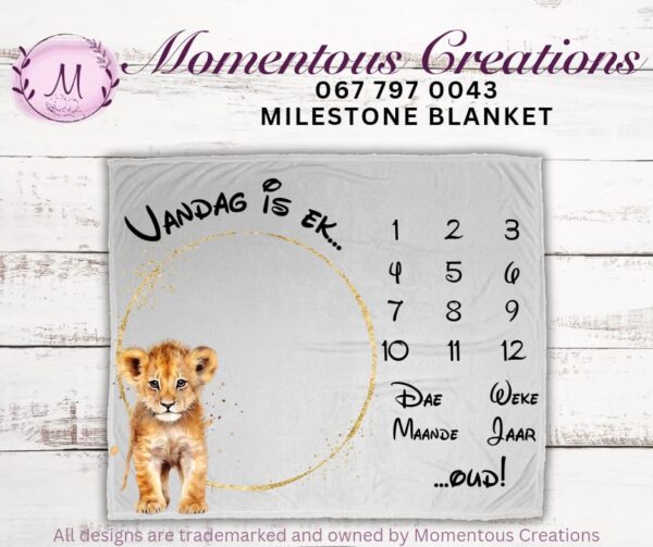 Lion Milestone Blanket