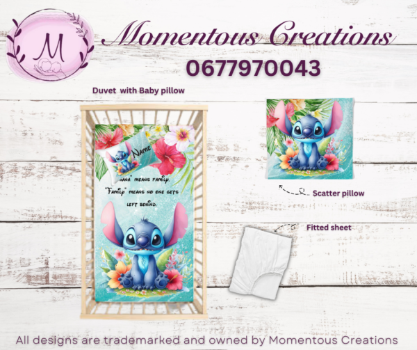 Floral stitch duvet set