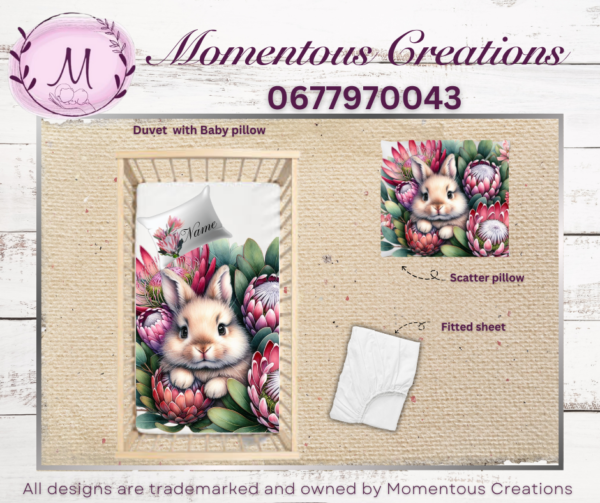 Floral protea bunny