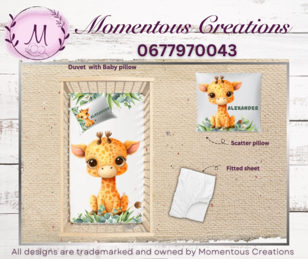 Cute Safari Giraffe Duvet set