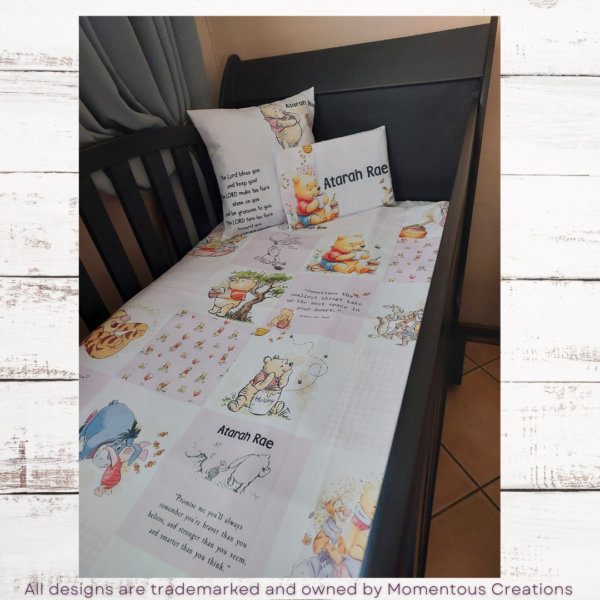 Pink Quilted pooh duvet set - Image 6