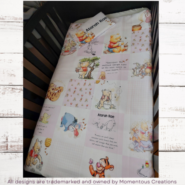 Pink Quilted pooh duvet set - Image 7