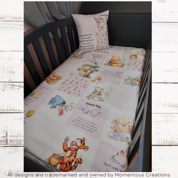 Pink Quilted pooh duvet set - Image 5