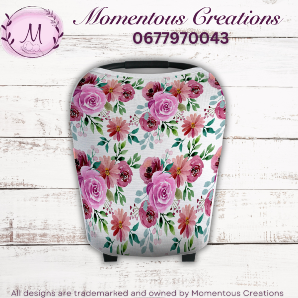 Pink and maroon car chair cover