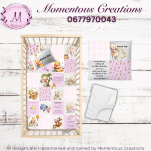 Pink Quilted pooh duvet set