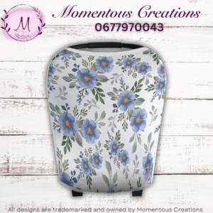Light blue floral car chair cover