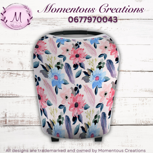 Blue and pink car chair cover