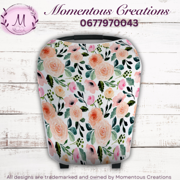 Peach rose car chair cover
