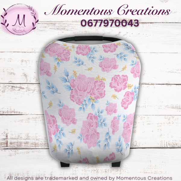 Pink and blue car chair cover