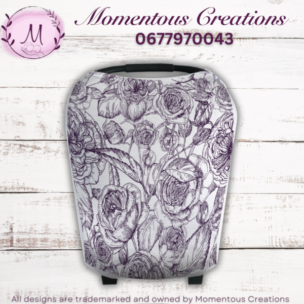 Navy floral car chair cover