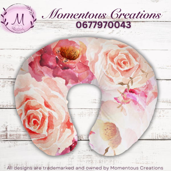 Pink rose feeding pillow