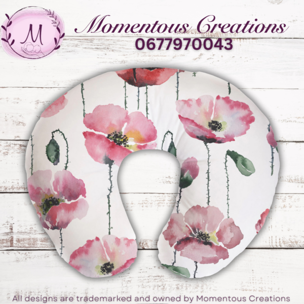 Pink floral feeding pillow