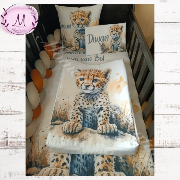 Watercolor leopard duvet set - Image 6