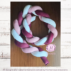 Pink and Maroon braided cot bumper