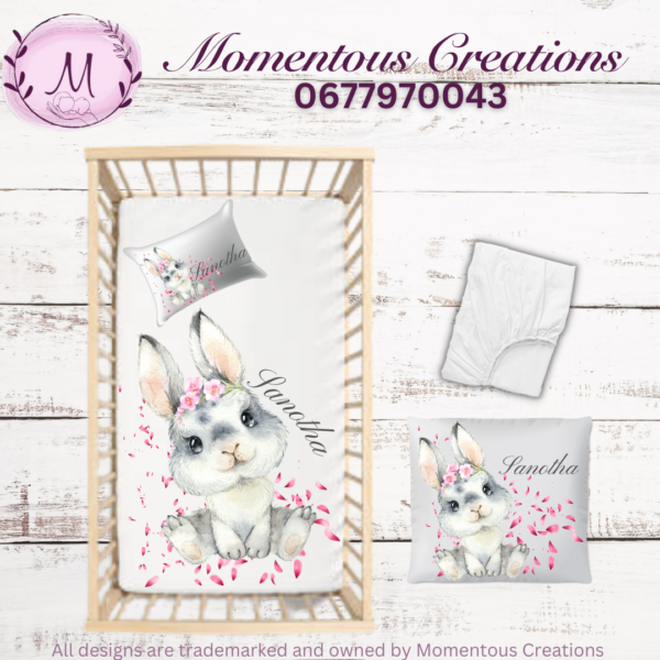 flower pebbles bunny duvet set