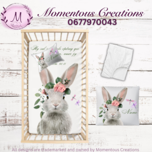 Peachy rose bunny duvet set