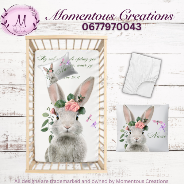 Peachy rose bunny duvet set