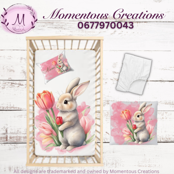 Tulip floral bunny duvet set