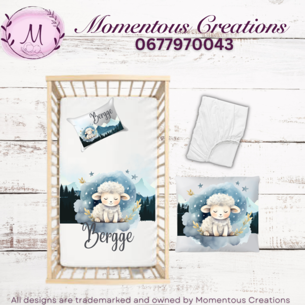 Little lamb blue mountain duvet set