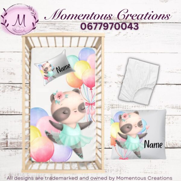 Panda Balloon Ballerina duvet set