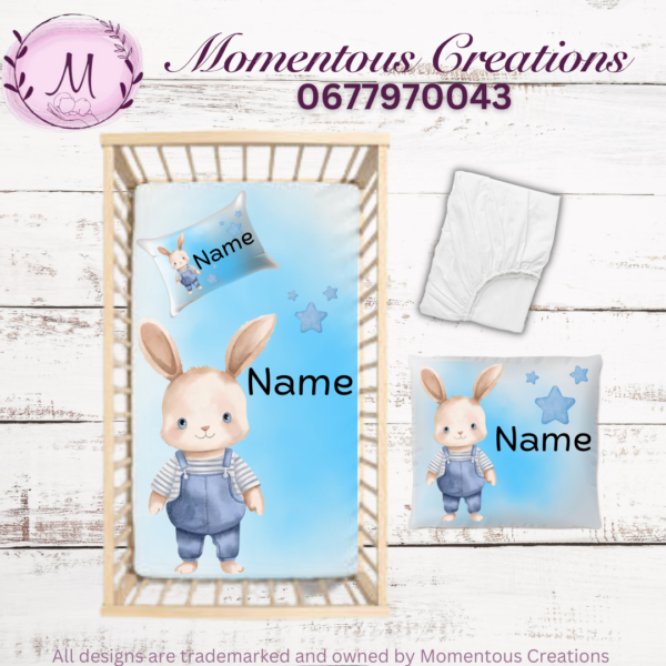 Cute Blue bunny duvet set
