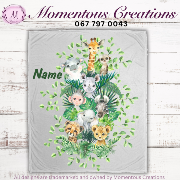 Safari leave fleece blanket