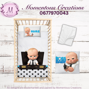 Baby Boss black and blue duvet set