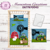 Dark blue farm duvet set