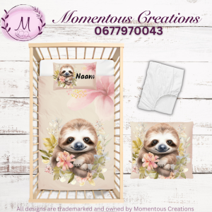 Floral sloth duvet set