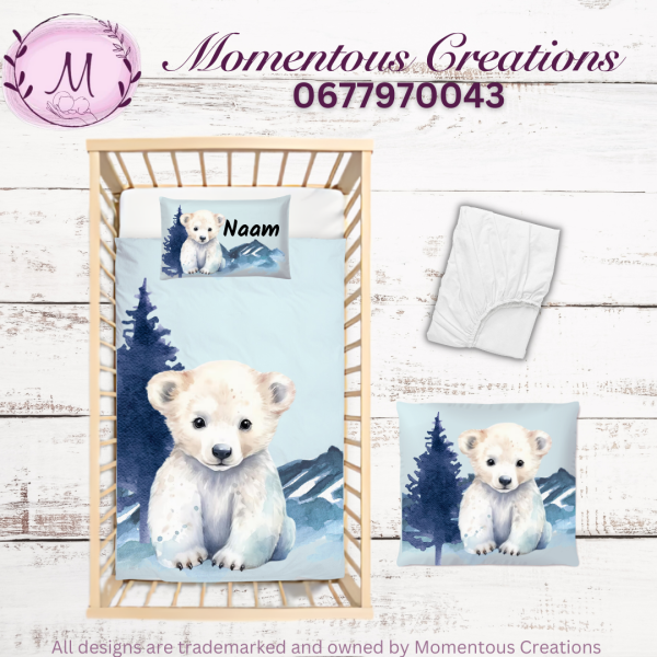 Blue Mountain polar bear duvet set