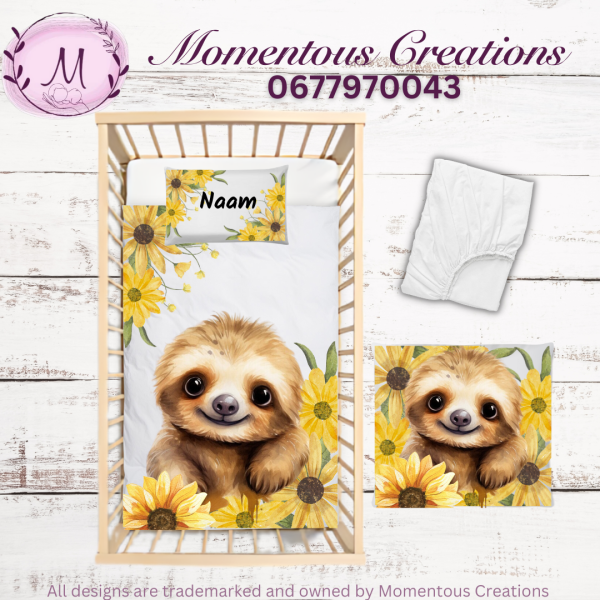 Sunflower sloth duvet set