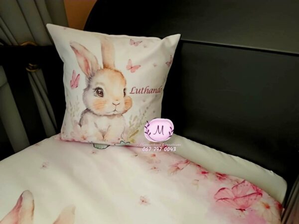 Pink butterfly floral bunny duvet set - Image 3
