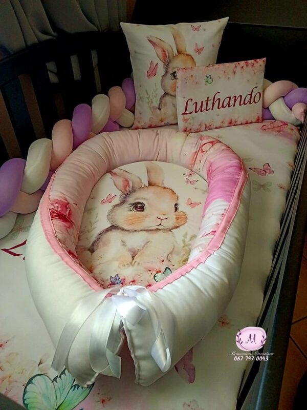 Pink butterfly floral bunny duvet set - Image 4