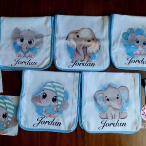 Elephant burp cloth combo