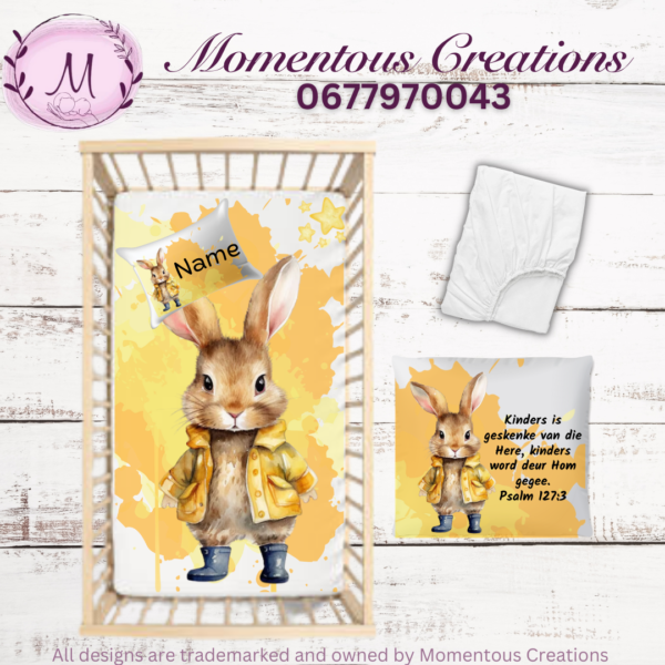 Yellow baby bunny duvet set