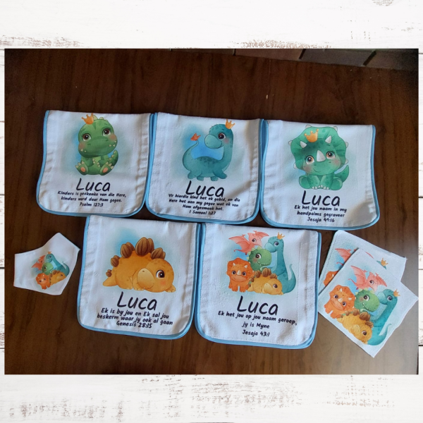 Dino burp cloth combo