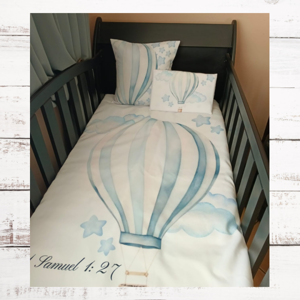 Blue hot air balloon  duvet set - Image 5