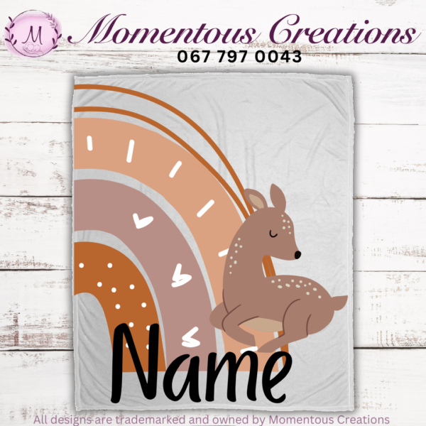 Brown Boho deer fleece blanket