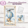 Blue hot air balloon teddy bear duvet set