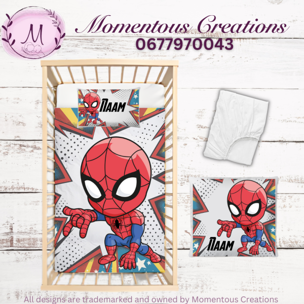 Comic baby spiderman duvet set