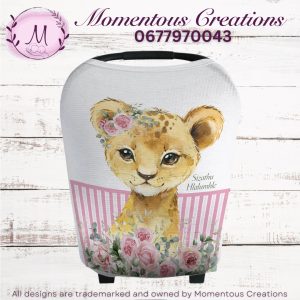 Pink floral Lion car chair cover