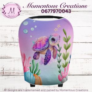 Purple sea turtle car chair cover