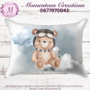 Blue grey teddy bear plane duvet set - Image 5