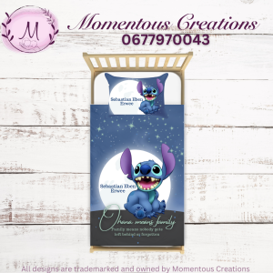 Stitch on the moon single bed Duvet set