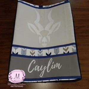 Buck blue and beige changing mat