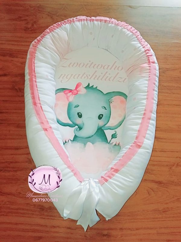 Pink Pastel elephant baby nest