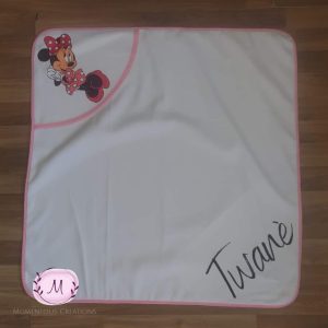 Pink Minnie mouse hooded towel