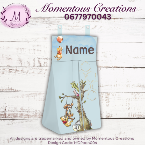 Blue Pooh Bear Nappy stacker