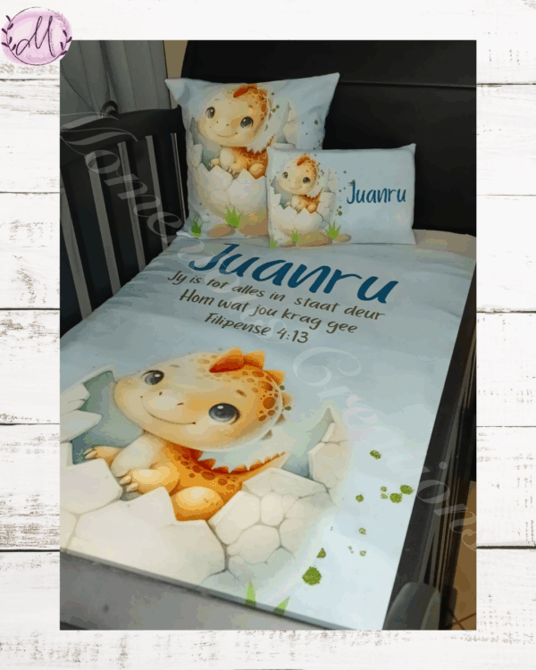 Blue Dinosaur Baby Duvet Set - Image 6