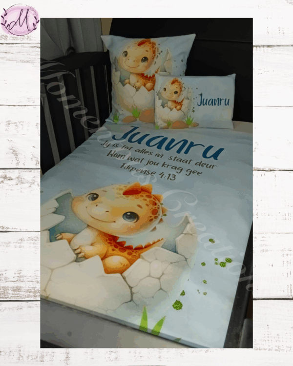 Blue Dinosaur Baby Duvet Set - Image 10